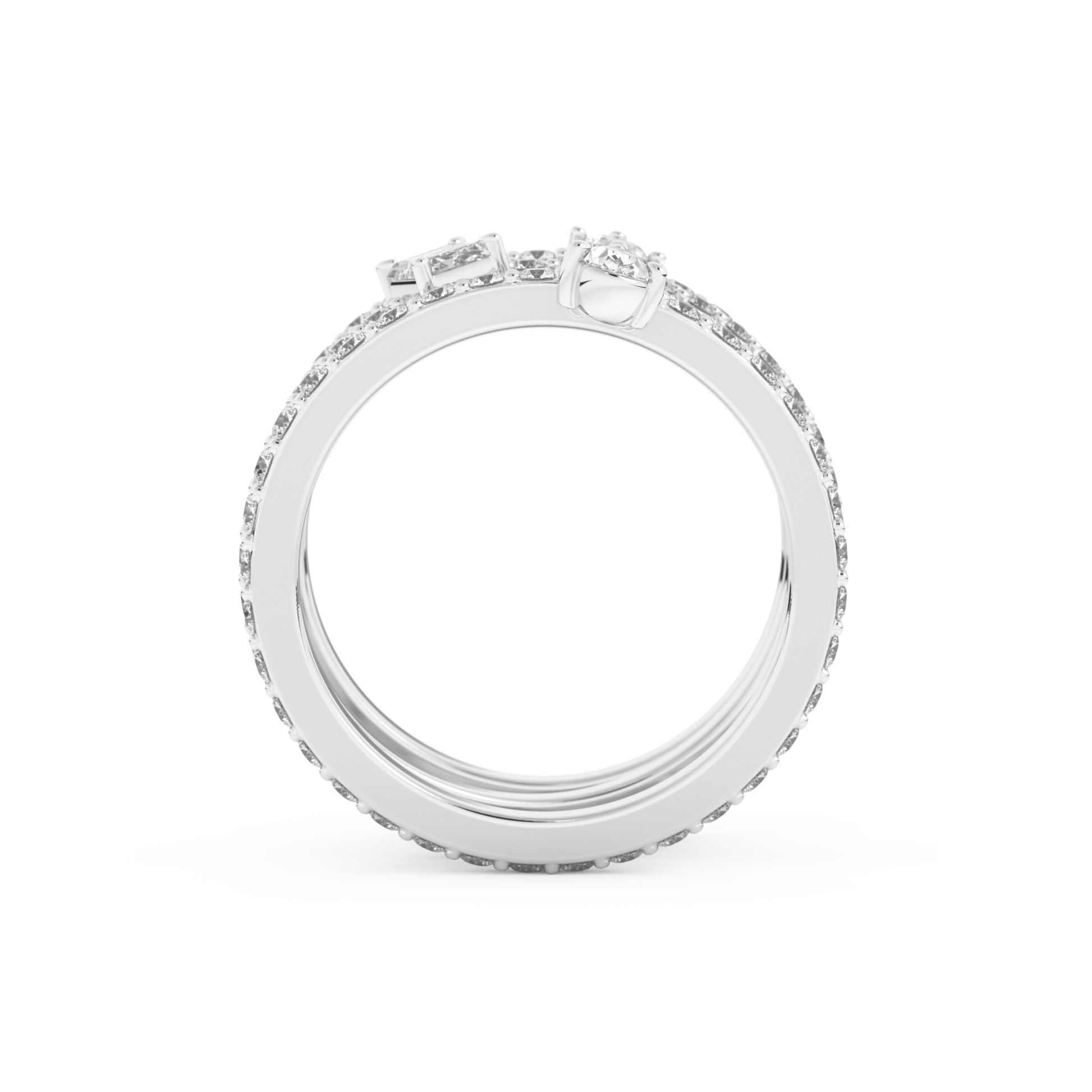 1.73 TCW Emerald, Marquise, Pear & Round Lab Grown Diamond Wedding Band