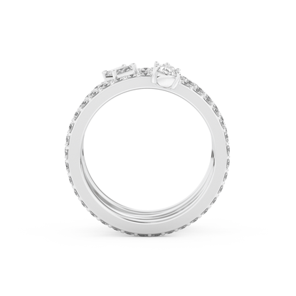 1.73 TCW Emerald, Marquise, Pear & Round Lab Grown Diamond Wedding Band