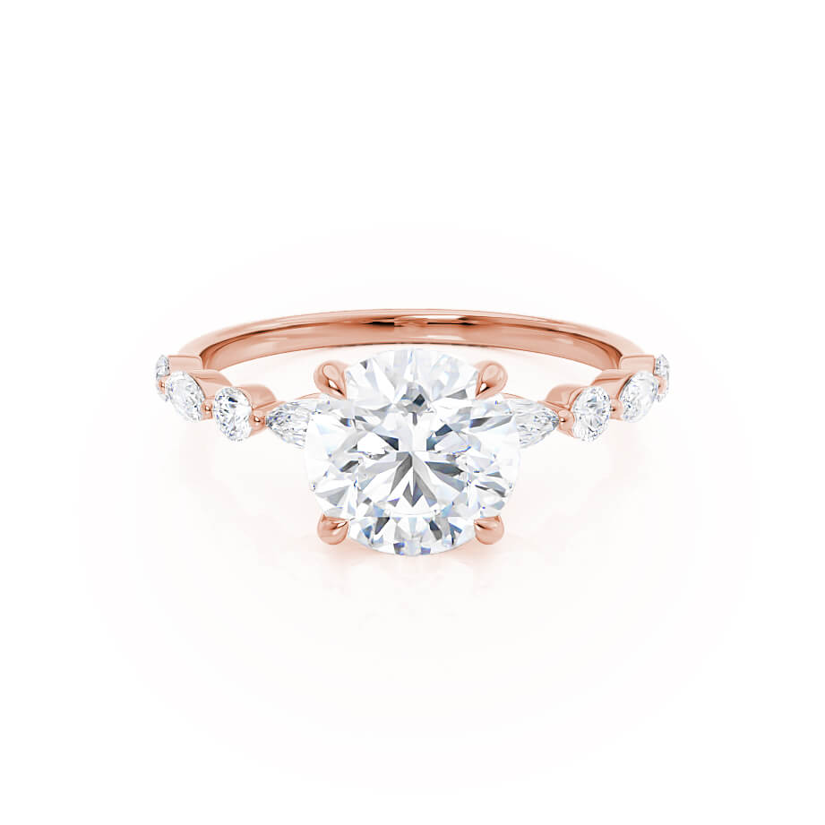 Round Dainty Pave Lab Grown Diamond Engagement Ring