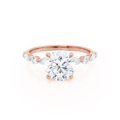 Round Dainty Pave Lab Grown Diamond Engagement Ring