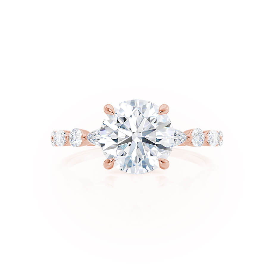 Round Dainty Pave Lab Grown Diamond Engagement Ring