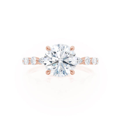 Round Dainty Pave Lab Grown Diamond Engagement Ring