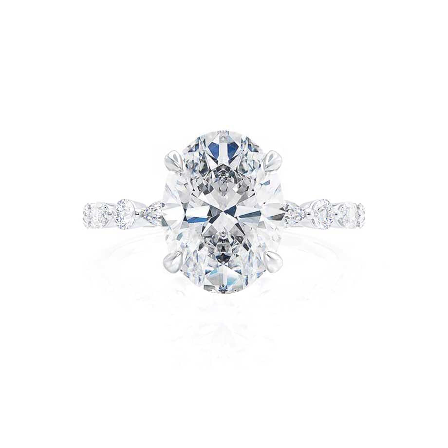 0.90 CT Oval Shaped Solitaire Moissanite Engagement Ring 3