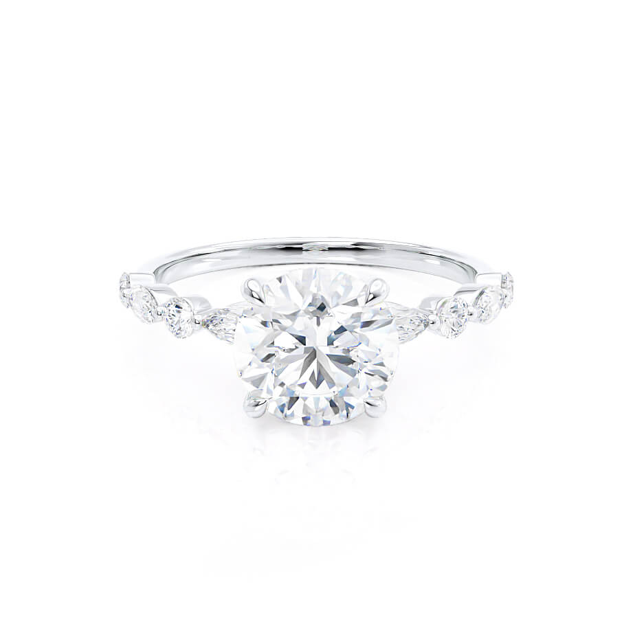 Round Pave Lab Grown Diamond Engagement Ring