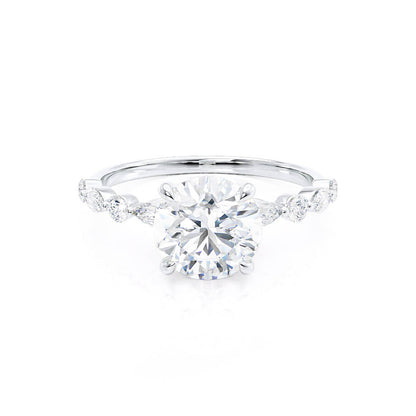 Round Pave Lab Grown Diamond Engagement Ring