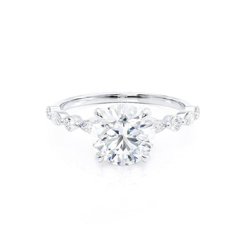 1.0 CT Round Shaped Moissanite Solitaire Pave Style Engagement Ring 2