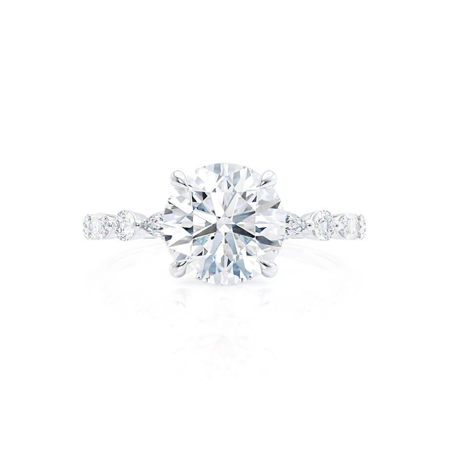 Round Pave Lab Grown Diamond Engagement Ring