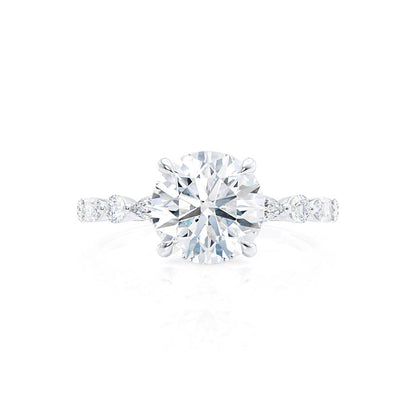 Round Pave Lab Grown Diamond Engagement Ring