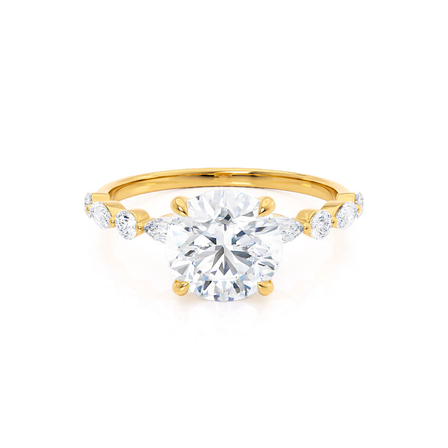 Round Dainty Pave Lab Grown Diamond Engagement Ring
