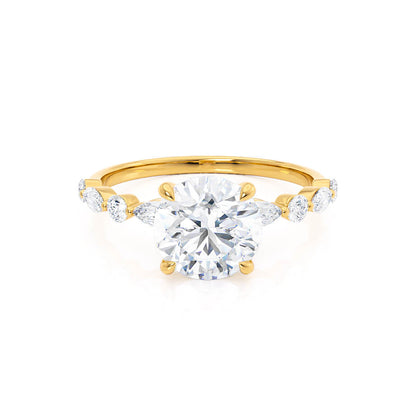 Round Dainty Pave Lab Grown Diamond Engagement Ring