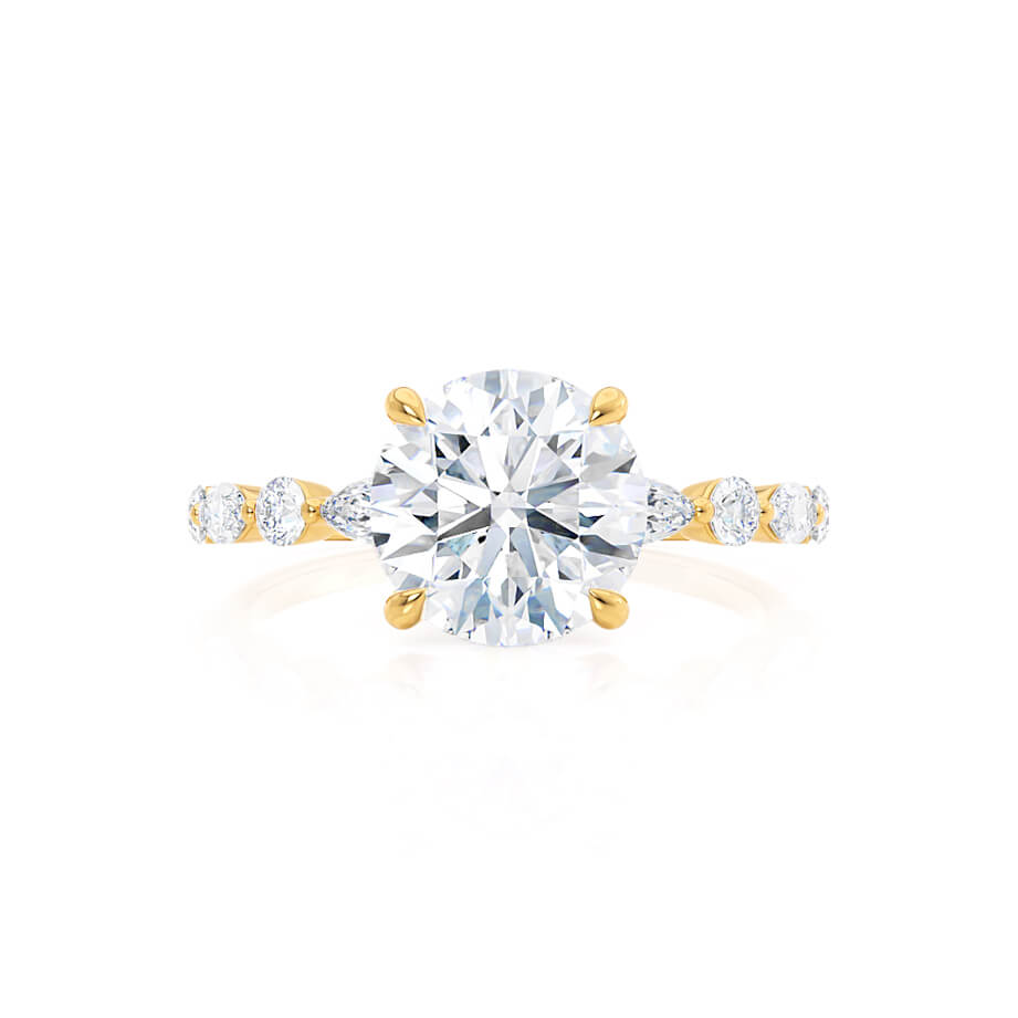 Round Dainty Pave Lab Grown Diamond Engagement Ring