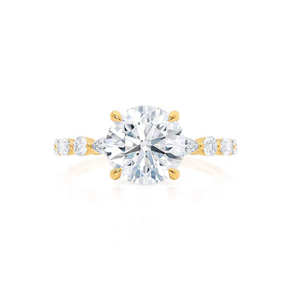 Round Dainty Pave Lab Grown Diamond Engagement Ring