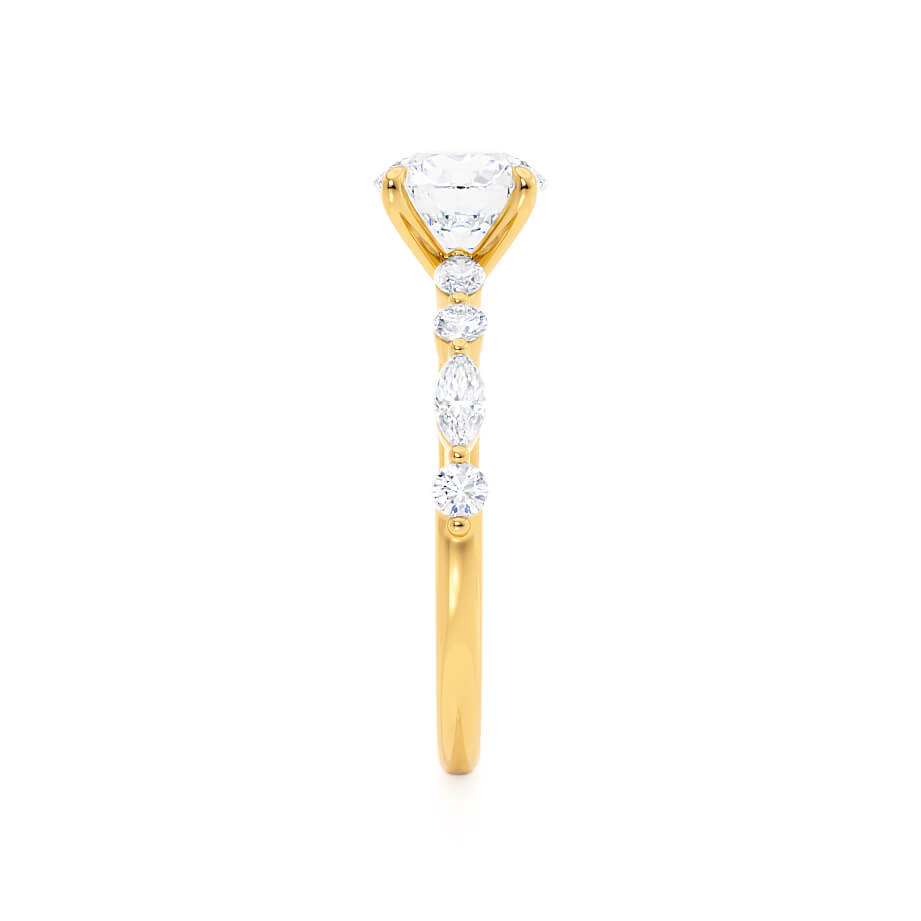 Round Dainty Pave Lab Grown Diamond Engagement Ring