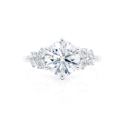 1.0 CT Round Shaped Moissanite Cluster Style Engagement Ring 2