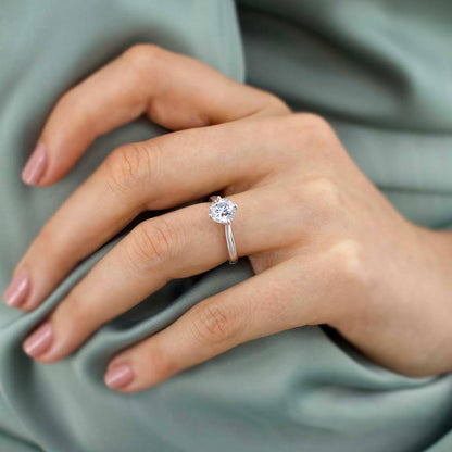 Round Solitaire Lab Grown Diamond Engagement Ring