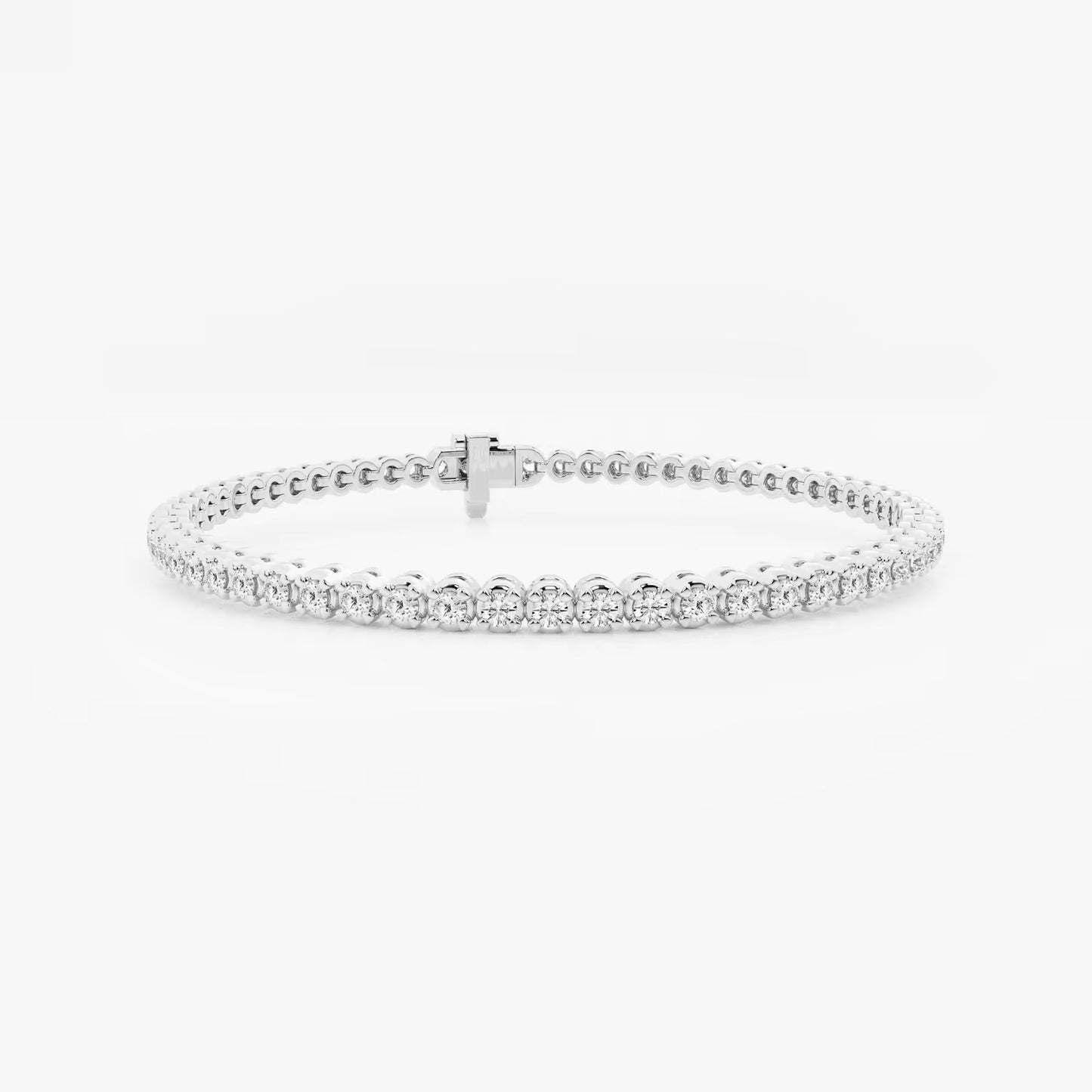 2 TCW Round Cut Lab Grown Diamond Tennis Bracelet
