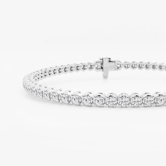2 TCW Round Cut Lab Grown Diamond Tennis Bracelet