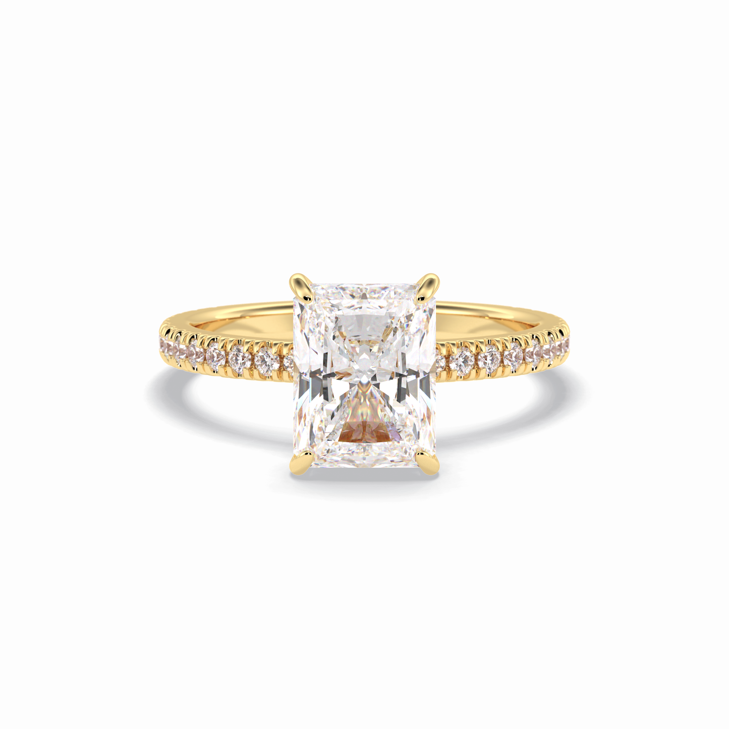 Radiant Pave Lab Grown Diamond Engagement Ring