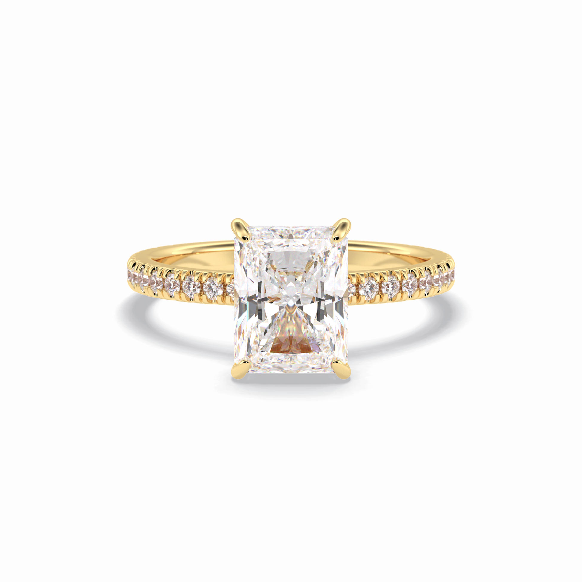 Radiant Pave Lab Grown Diamond Engagement Ring