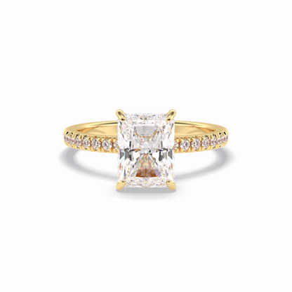 Radiant Pave Lab Grown Diamond Engagement Ring