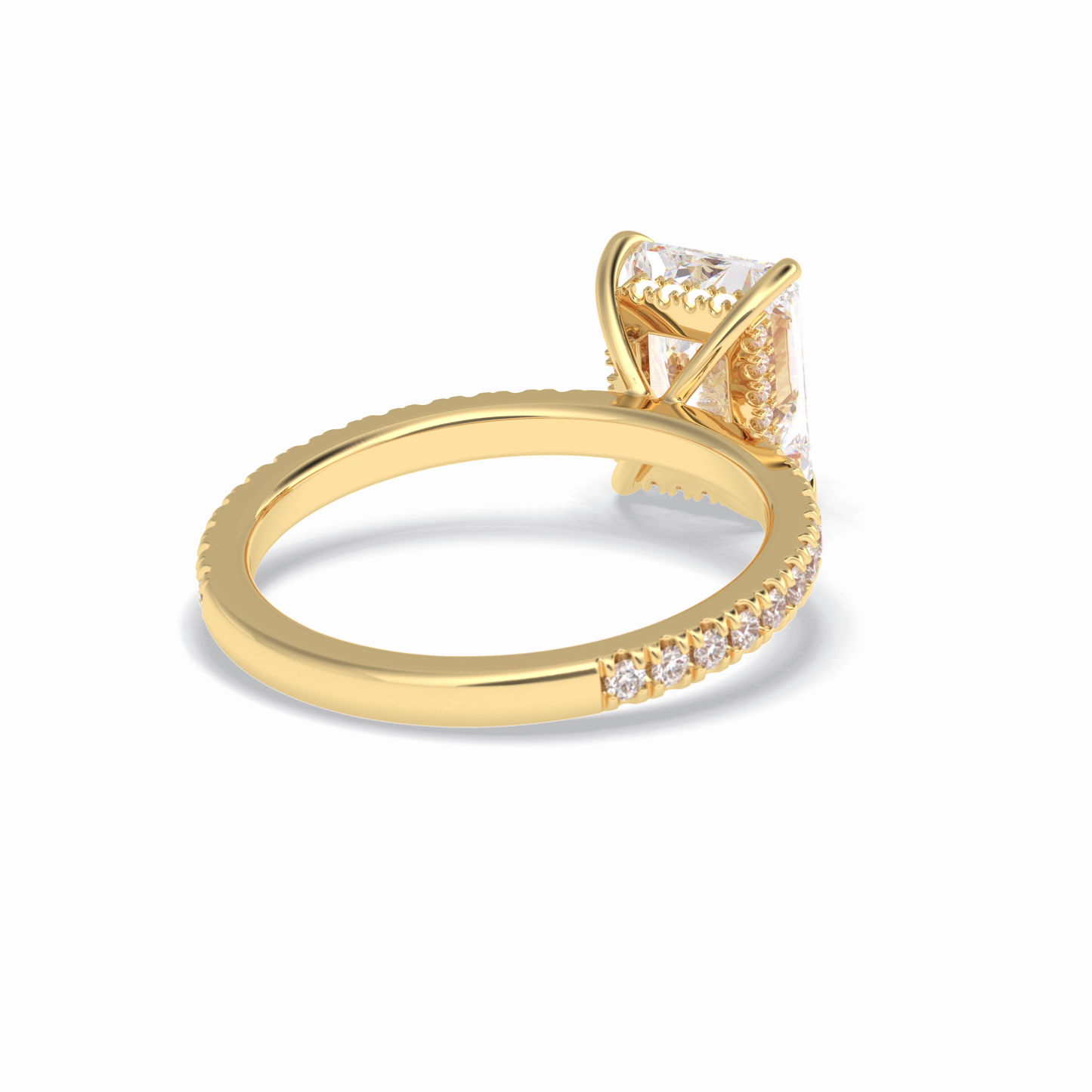 Radiant Pave Lab Grown Diamond Engagement Ring