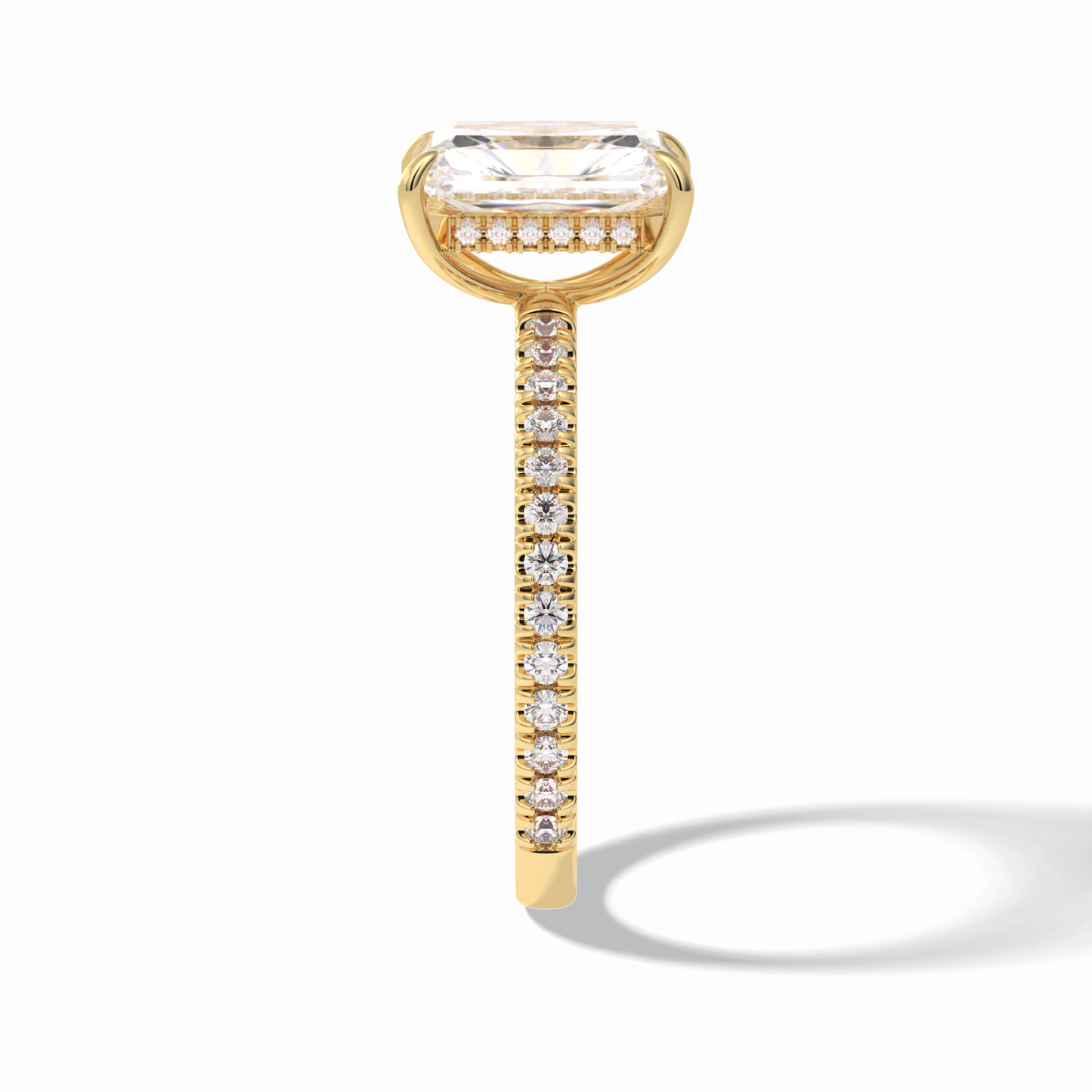Radiant Pave Lab Grown Diamond Engagement Ring