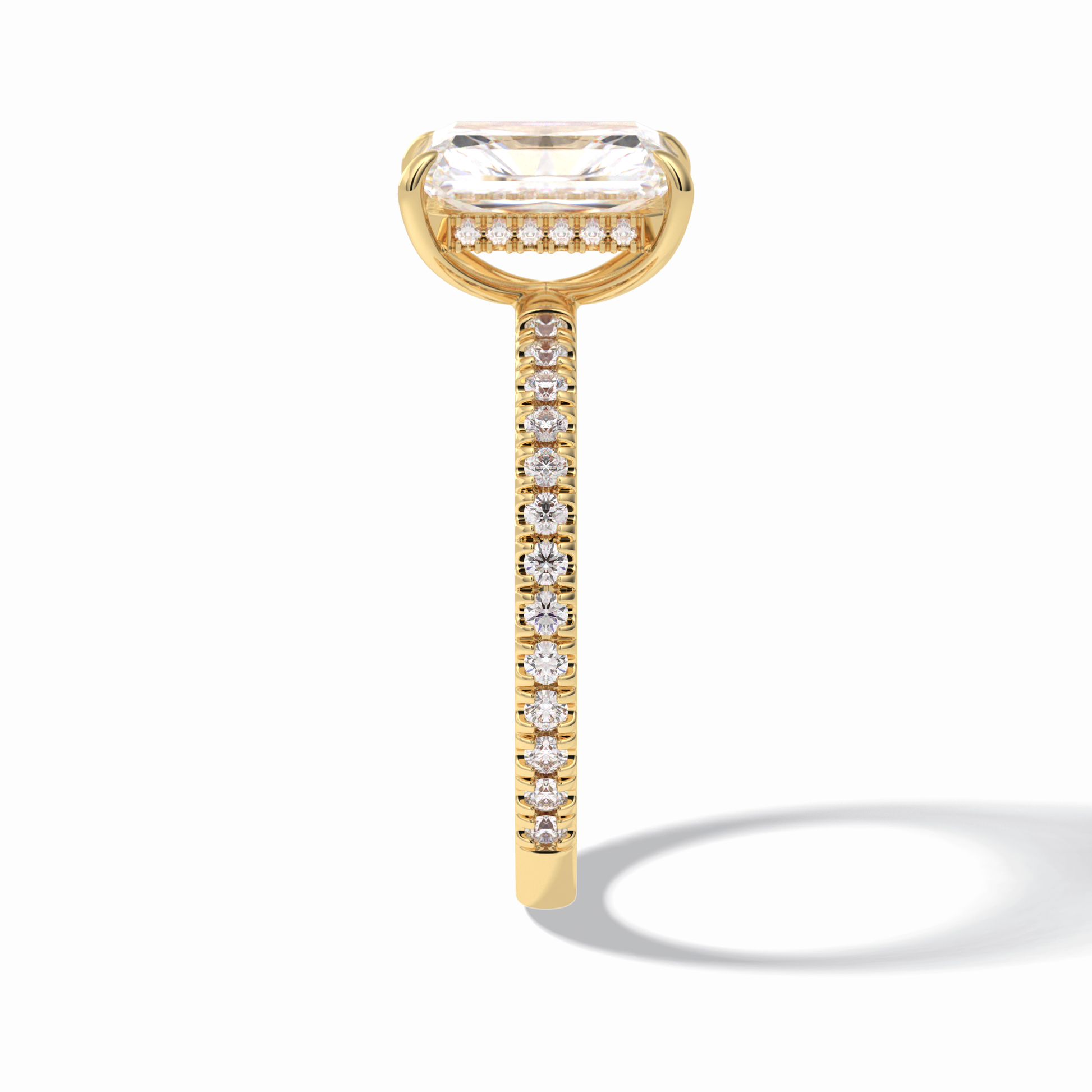 Radiant Pave Lab Grown Diamond Engagement Ring