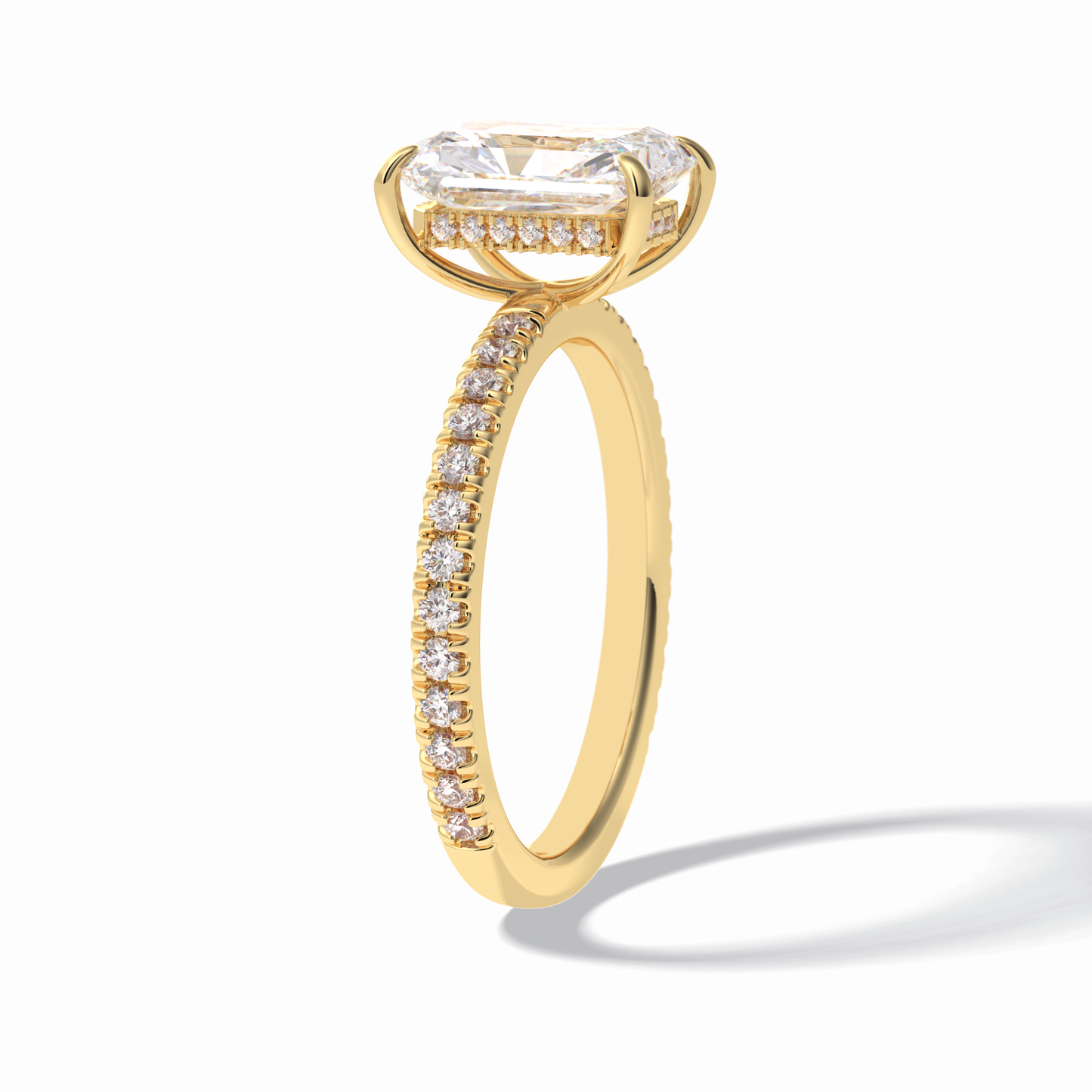 Radiant Pave Lab Grown Diamond Engagement Ring