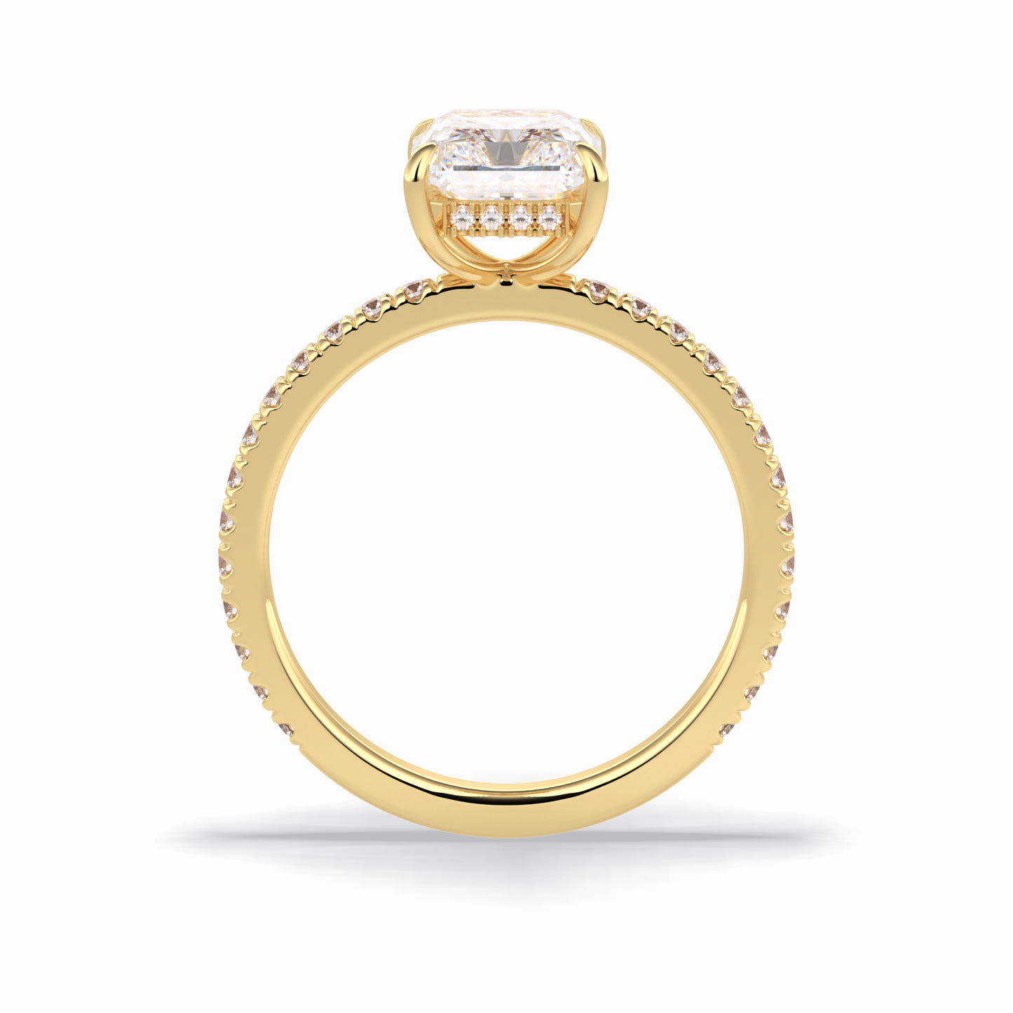 Radiant Pave Lab Grown Diamond Engagement Ring