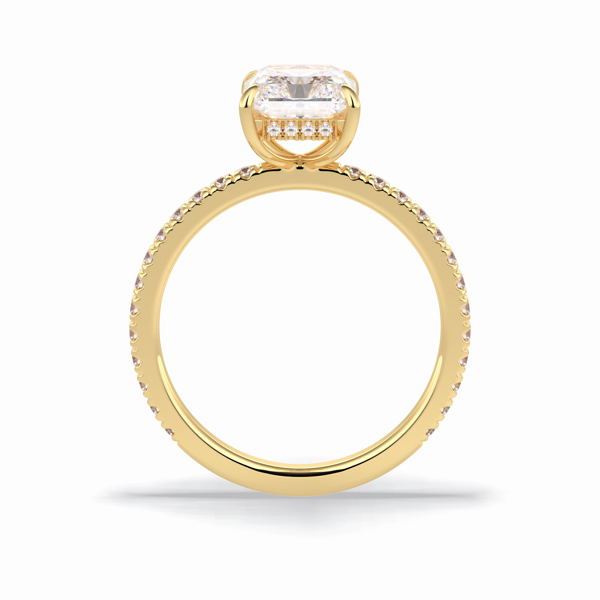 Radiant Pave Lab Grown Diamond Engagement Ring