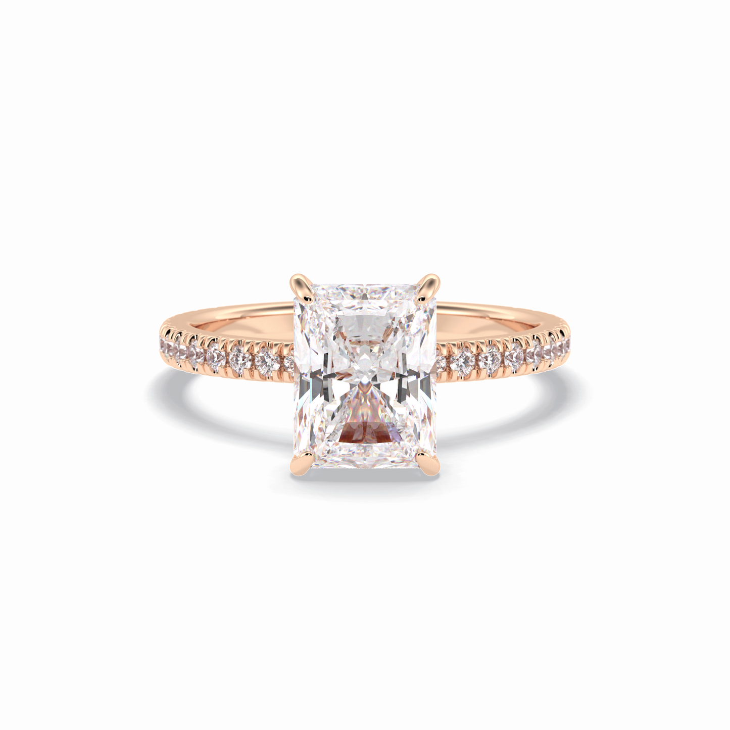 Radiant Pave Lab Grown Diamond Engagement Ring