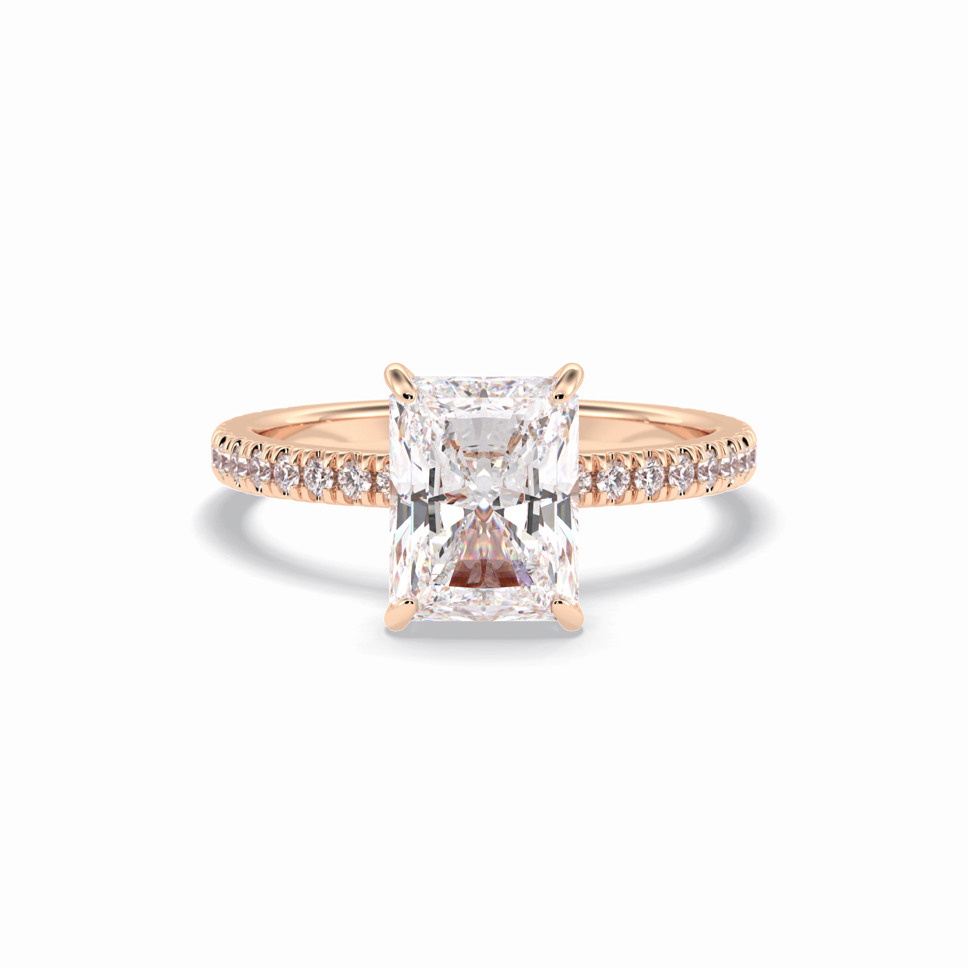 Radiant Pave Lab Grown Diamond Engagement Ring