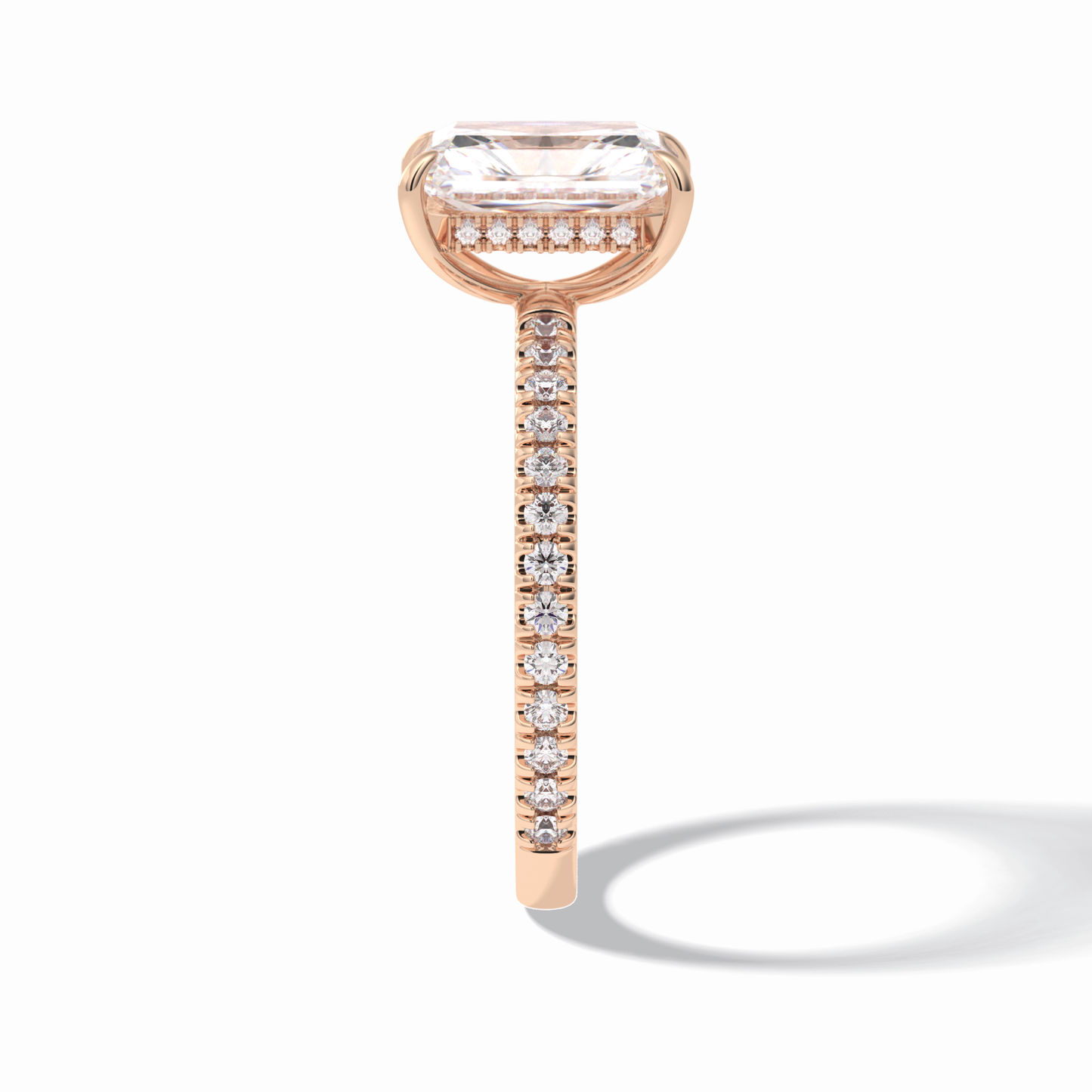 Radiant Pave Lab Grown Diamond Engagement Ring