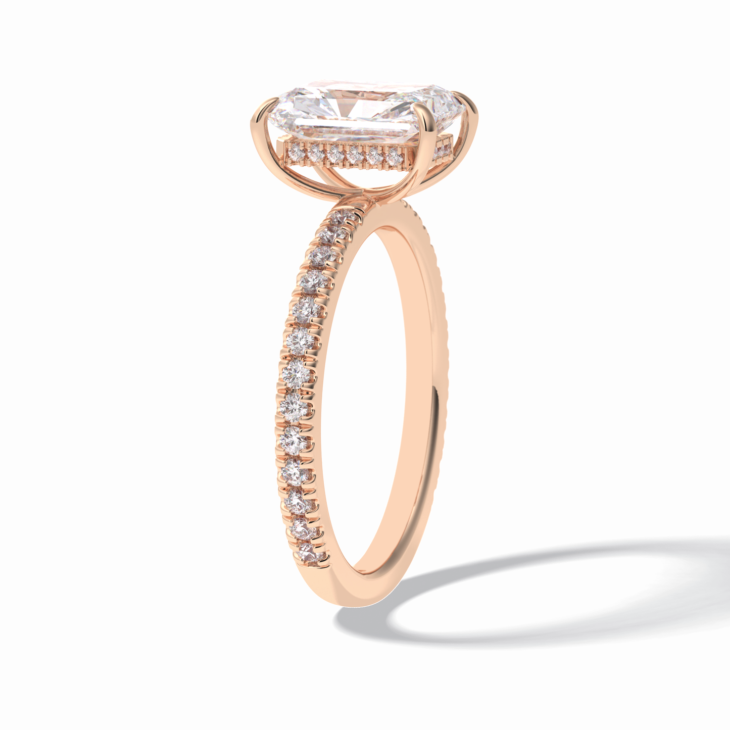 Radiant Pave Lab Grown Diamond Engagement Ring