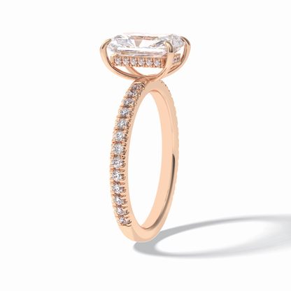 Radiant Pave Lab Grown Diamond Engagement Ring