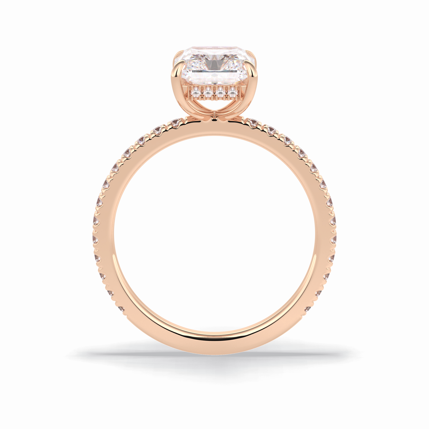 Radiant Pave Lab Grown Diamond Engagement Ring