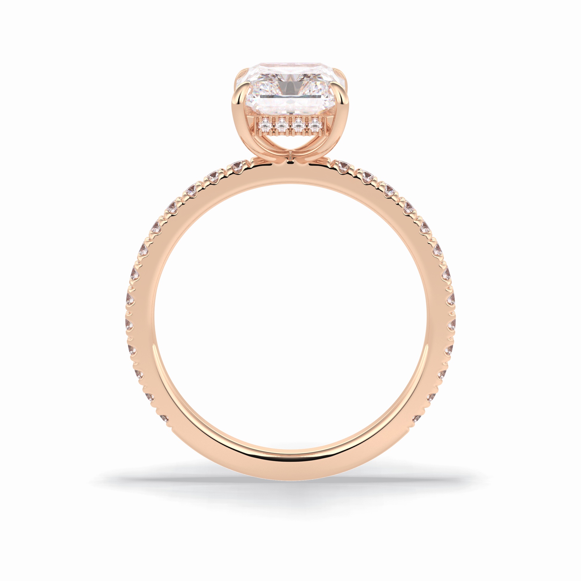 Radiant Pave Lab Grown Diamond Engagement Ring