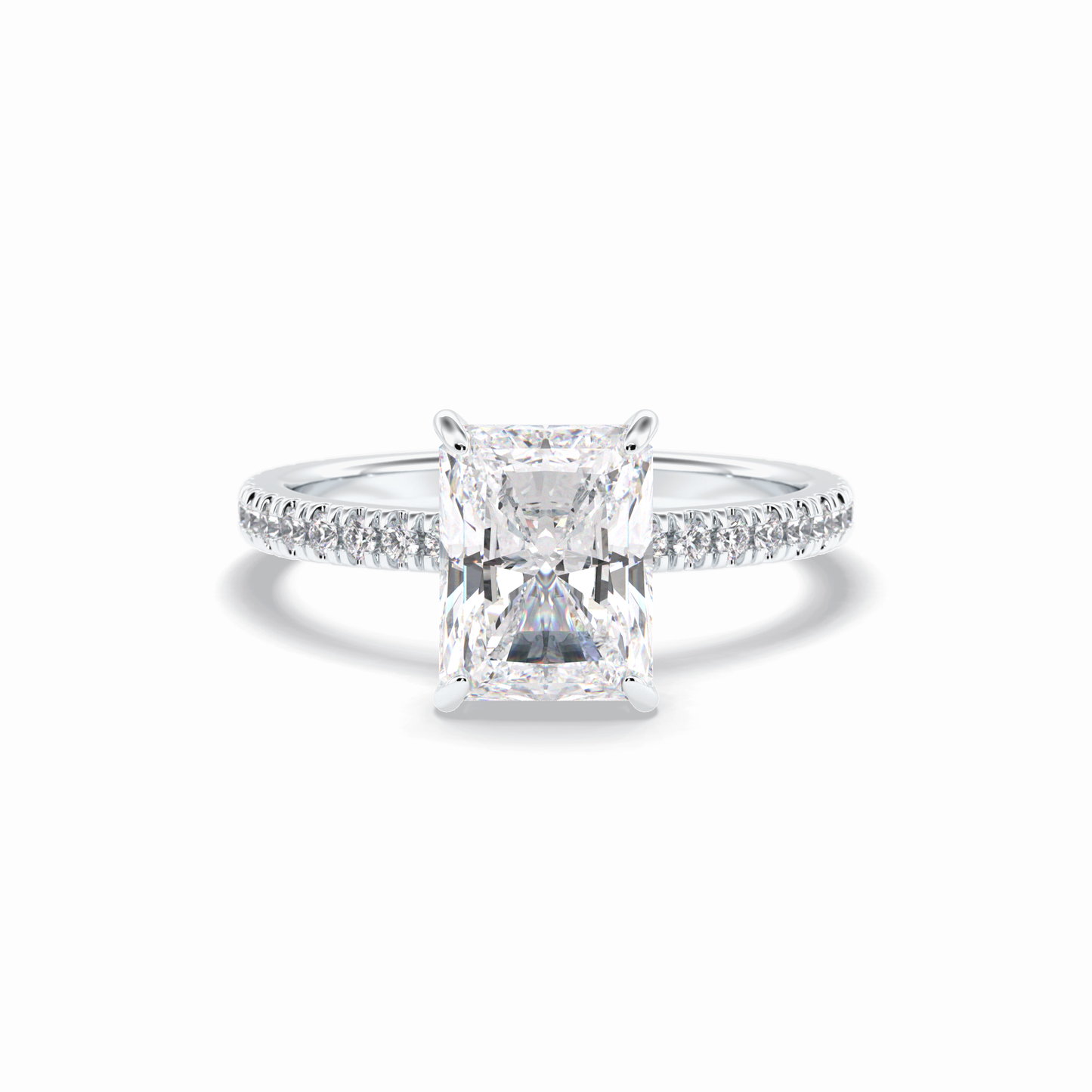 Radiant Pave Lab Grown Diamond Engagement Ring