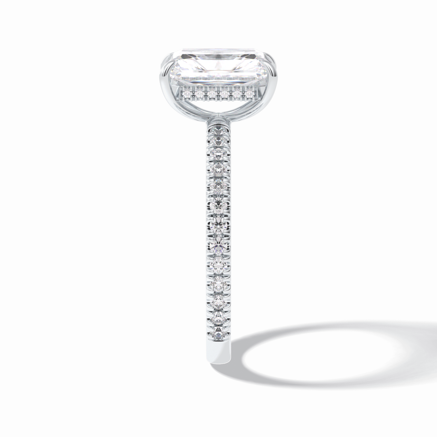 Radiant Pave Lab Grown Diamond Engagement Ring