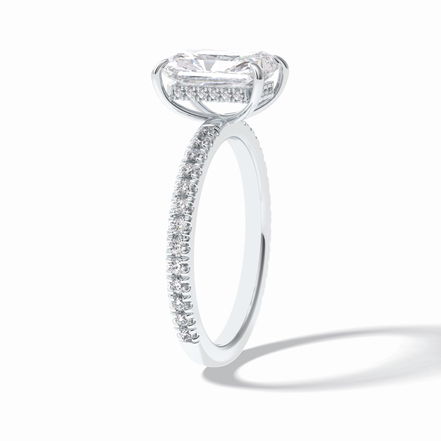 Radiant Pave Lab Grown Diamond Engagement Ring
