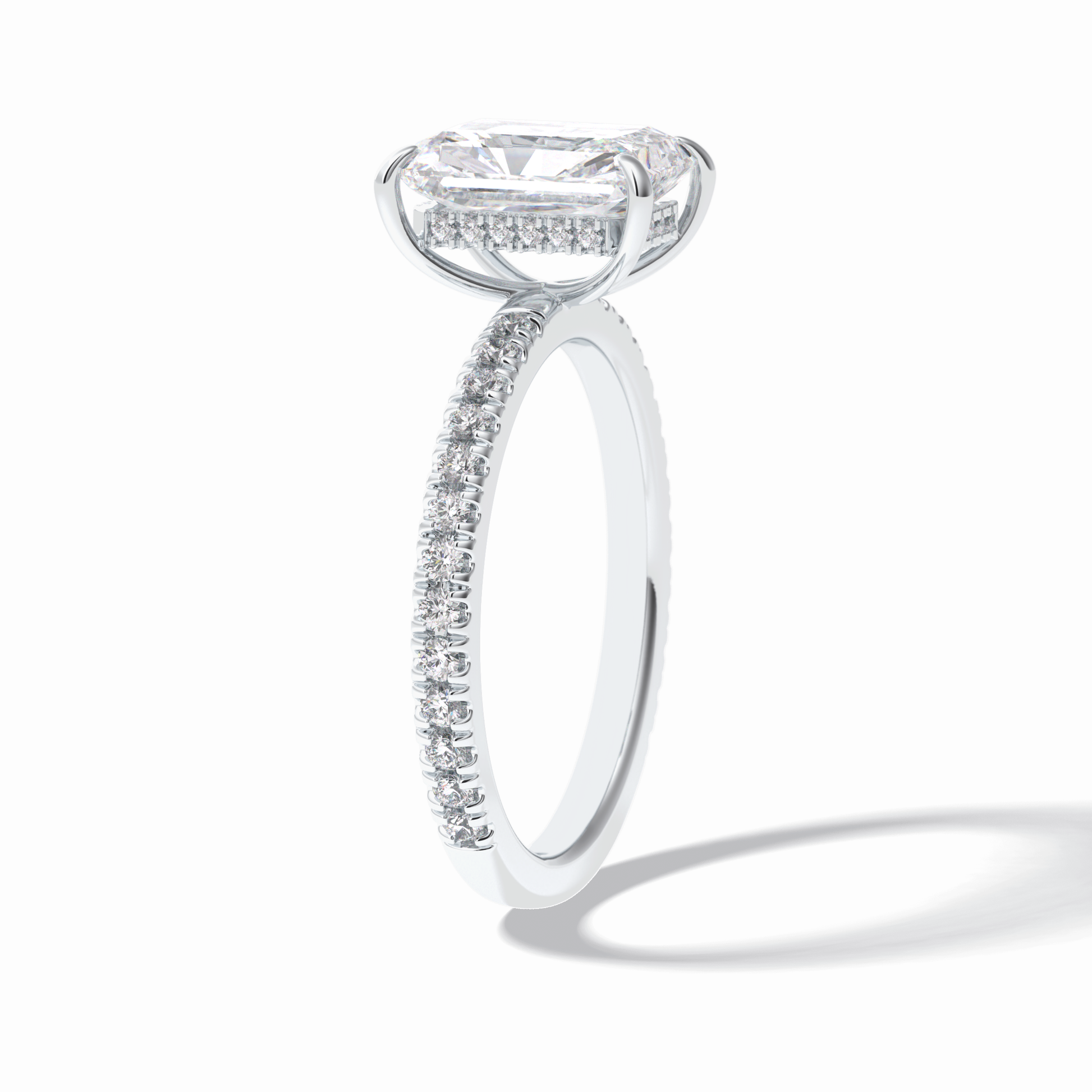 Radiant Pave Lab Grown Diamond Engagement Ring