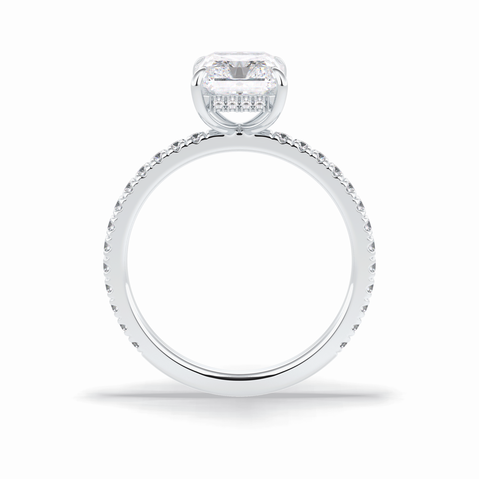 Radiant Pave Lab Grown Diamond Engagement Ring