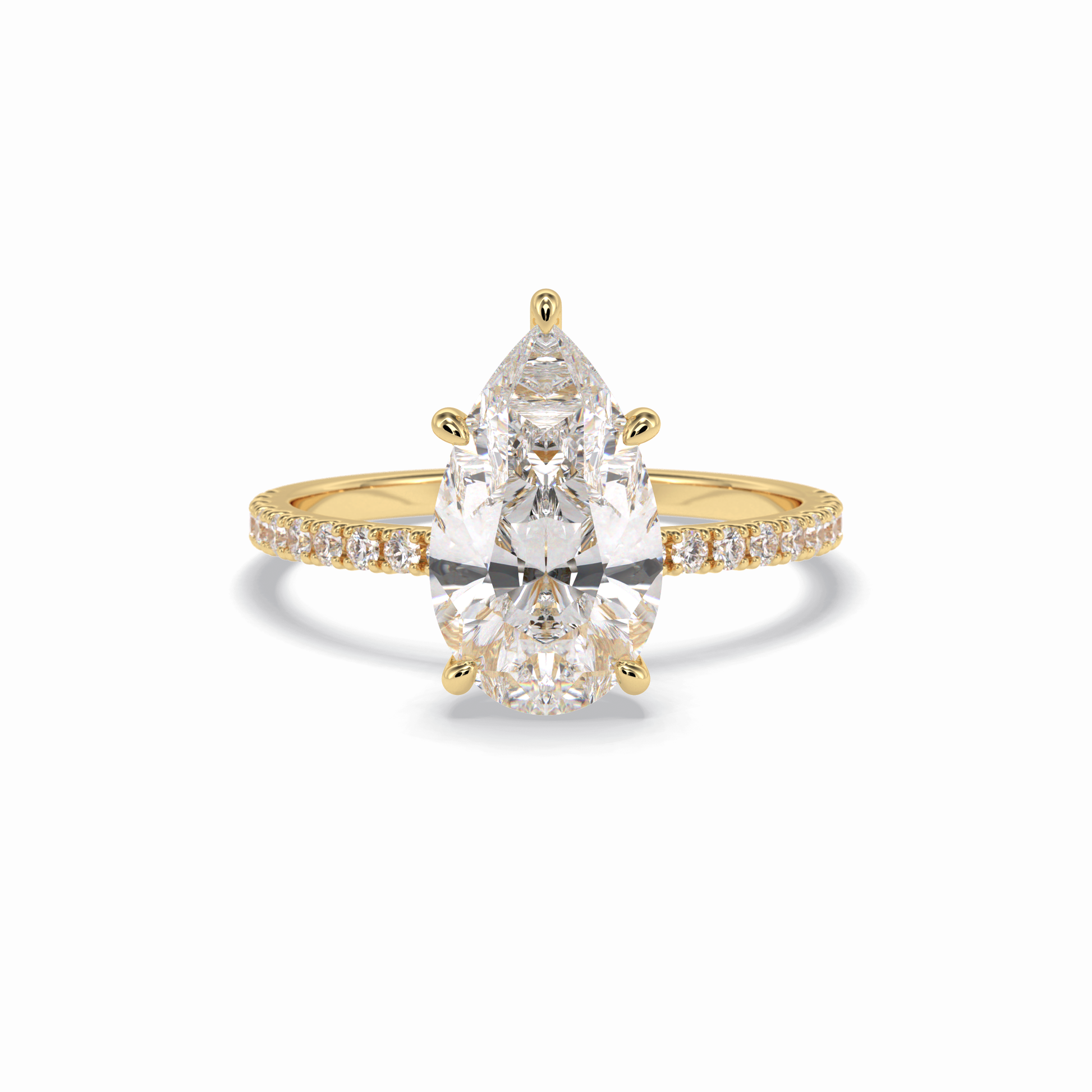 Pear Pave Lab Grown Diamond Engagement Ring