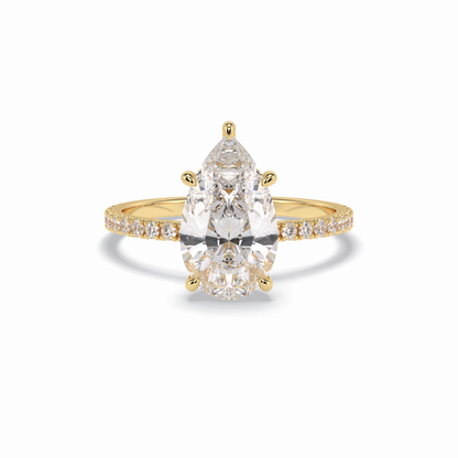 Pear Pave Lab Grown Diamond Engagement Ring