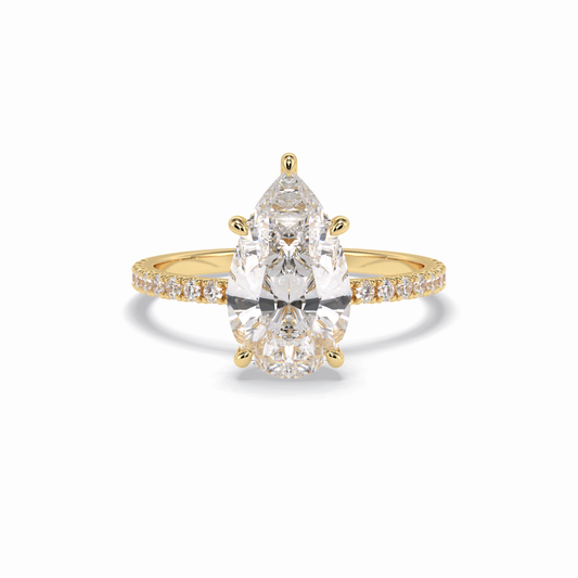 Pear Pave Lab Grown Diamond Engagement Ring