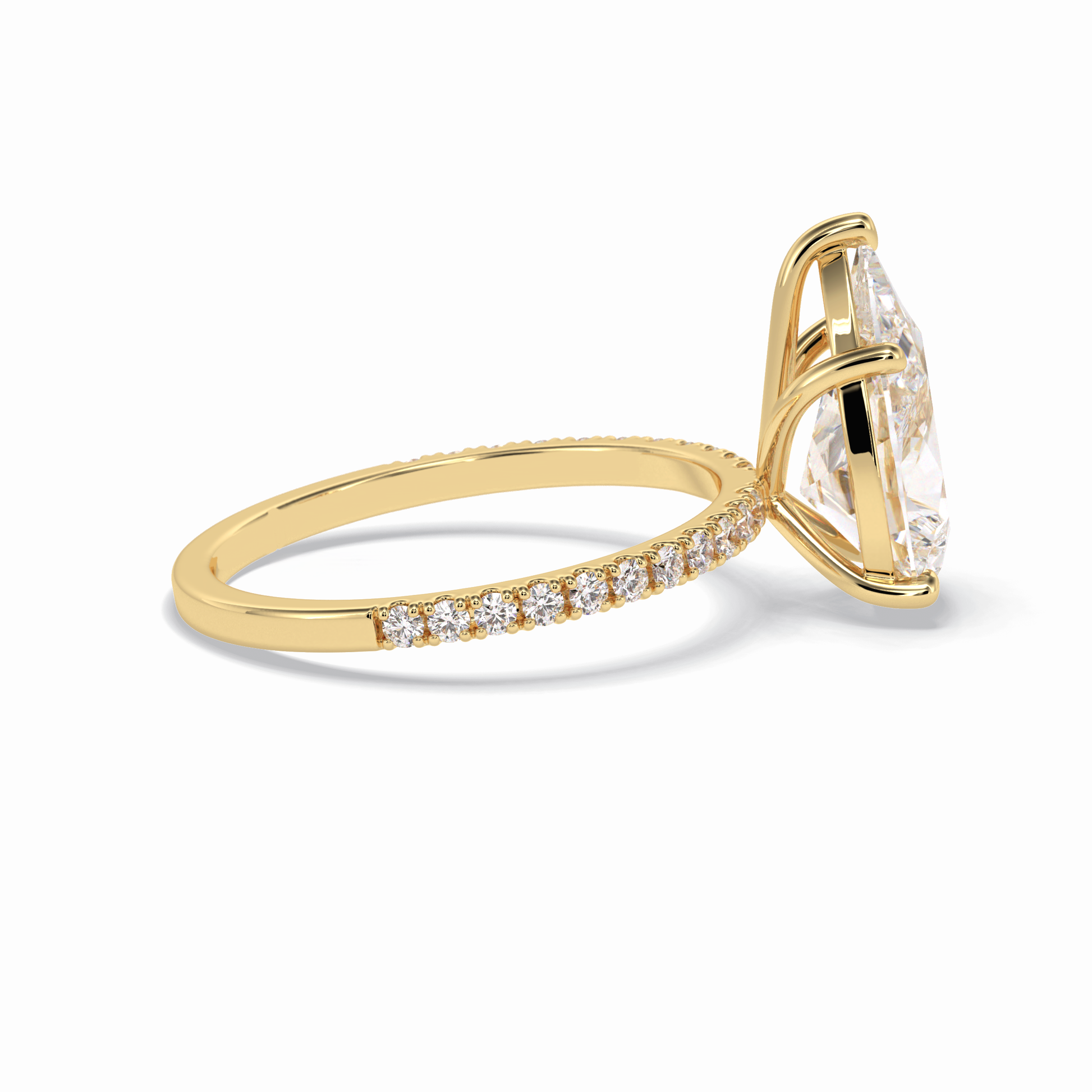 Pear Pave Lab Grown Diamond Engagement Ring