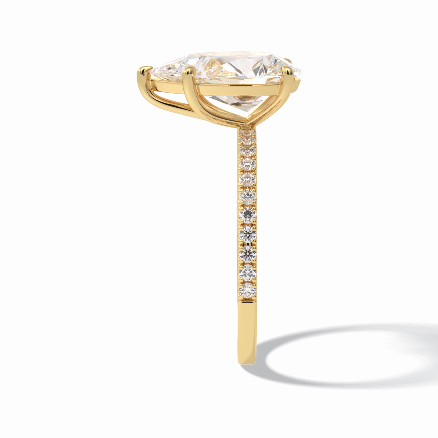 Pear Pave Lab Grown Diamond Engagement Ring