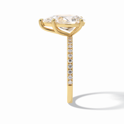 Pear Pave Lab Grown Diamond Engagement Ring