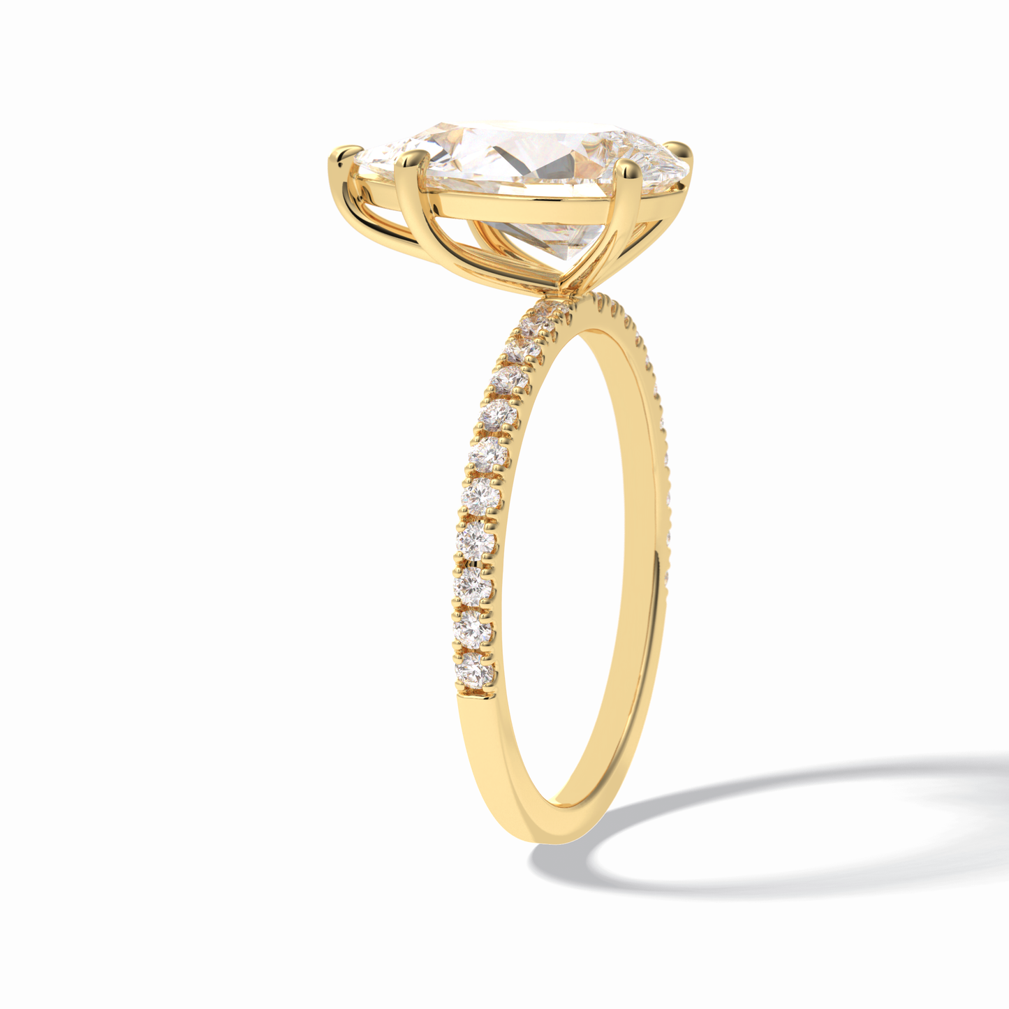 Pear Pave Lab Grown Diamond Engagement Ring