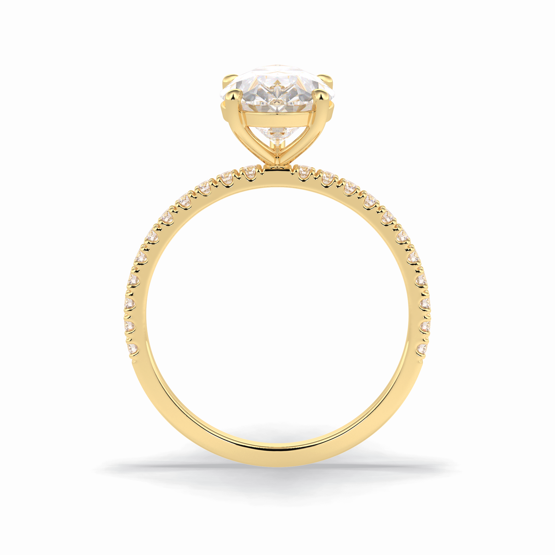 Pear Pave Lab Grown Diamond Engagement Ring